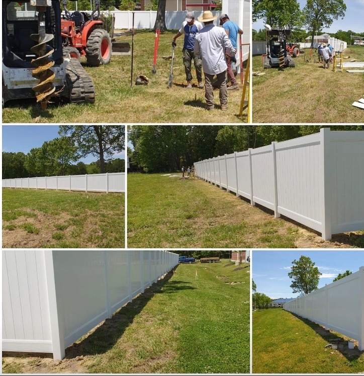 Vinyl privacy fence installation by Top Notch Property Services